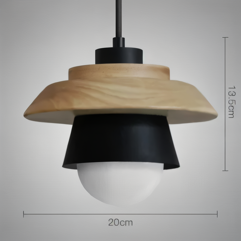 ScandiHue Suspension – Lampe Suspendue Scandinave en Bois et Métal avec Couleurs Macaron
