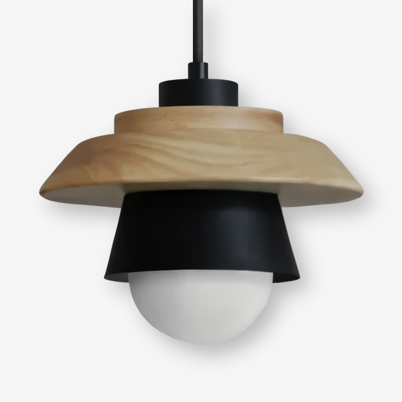 ScandiHue Suspension – Lampe Suspendue Scandinave en Bois et Métal avec Couleurs Macaron