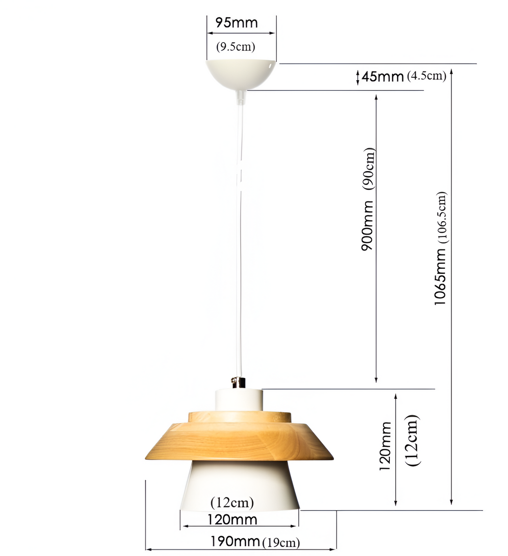 ScandiHue Suspension – Lampe Suspendue Scandinave en Bois et Métal avec Couleurs Macaron