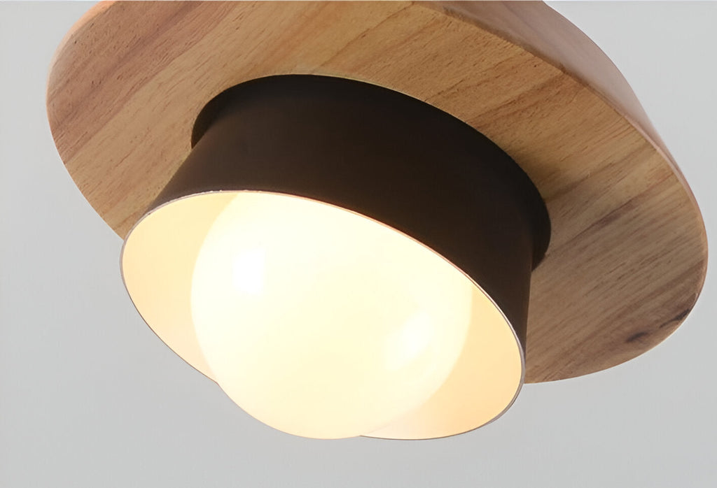 ScandiHue Suspension – Lampe Suspendue Scandinave en Bois et Métal avec Couleurs Macaron