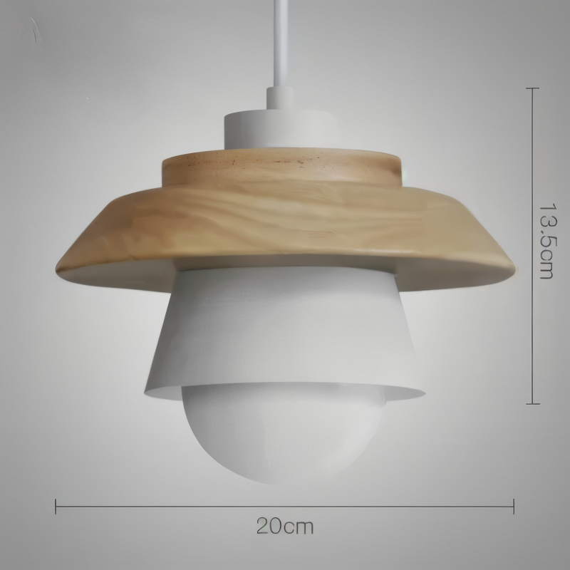 ScandiHue Suspension – Lampe Suspendue Scandinave en Bois et Métal avec Couleurs Macaron