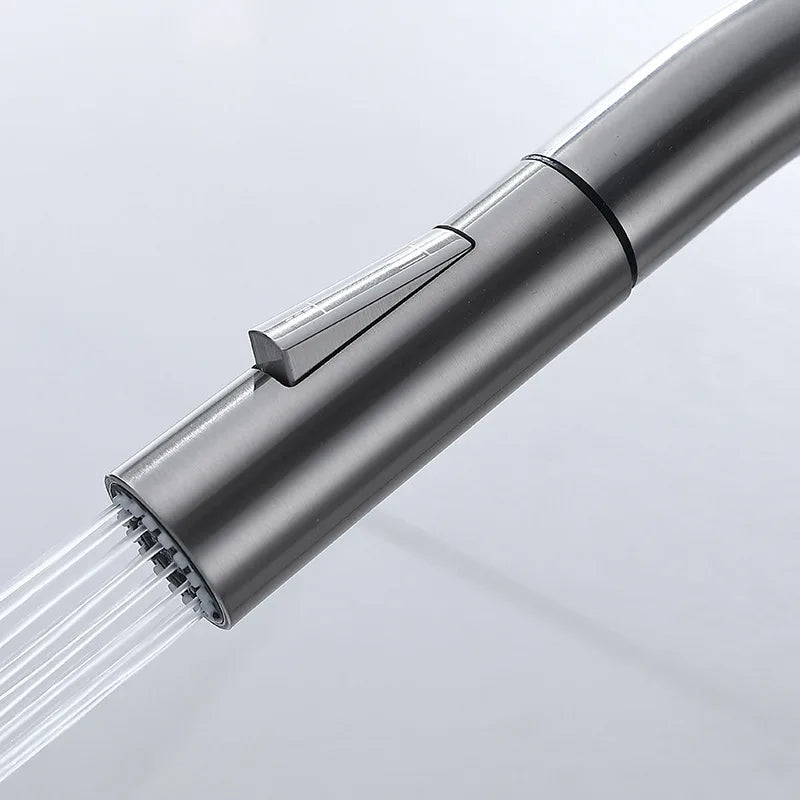 Skanto | Robinet de Cuisine Téléscopique TouchTech – Mitigeur Sans Contact avec Douche Flexible | Robinet en Laiton Moderne
