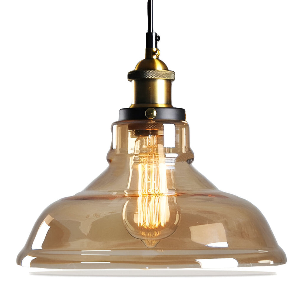 FumoLuxe Lampe de Plafond – Lampe de Plafond Vintage en Verre Fumé avec Élégance Industrielle