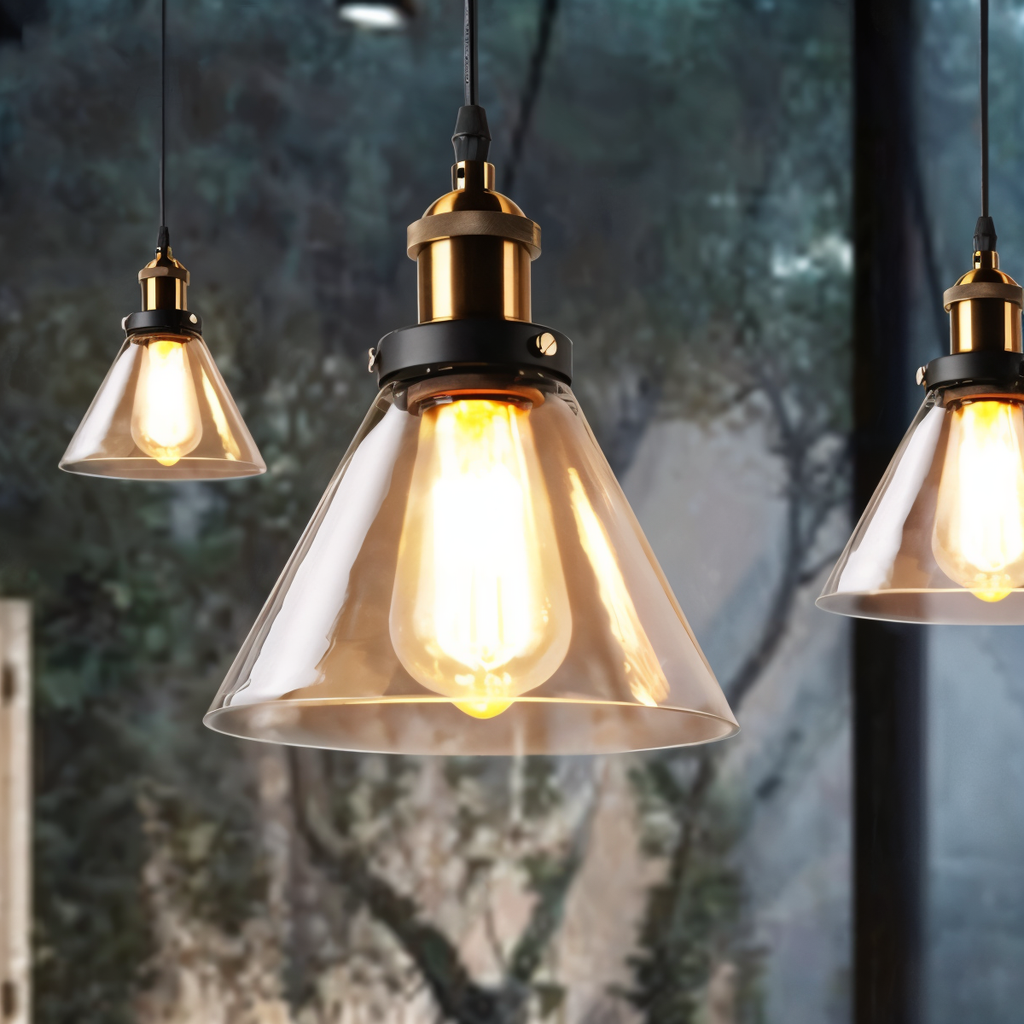 FumoLuxe Lampe de Plafond – Lampe de Plafond Vintage en Verre Fumé avec Élégance Industrielle