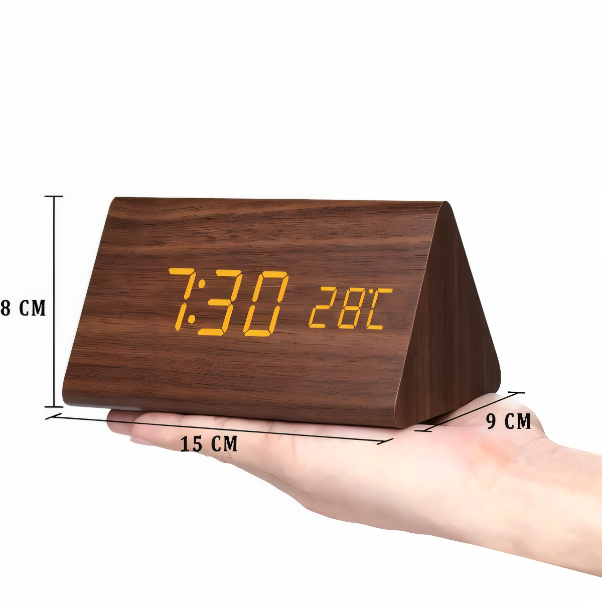 Réveil LED avec affichage numérique – design moderne avec température