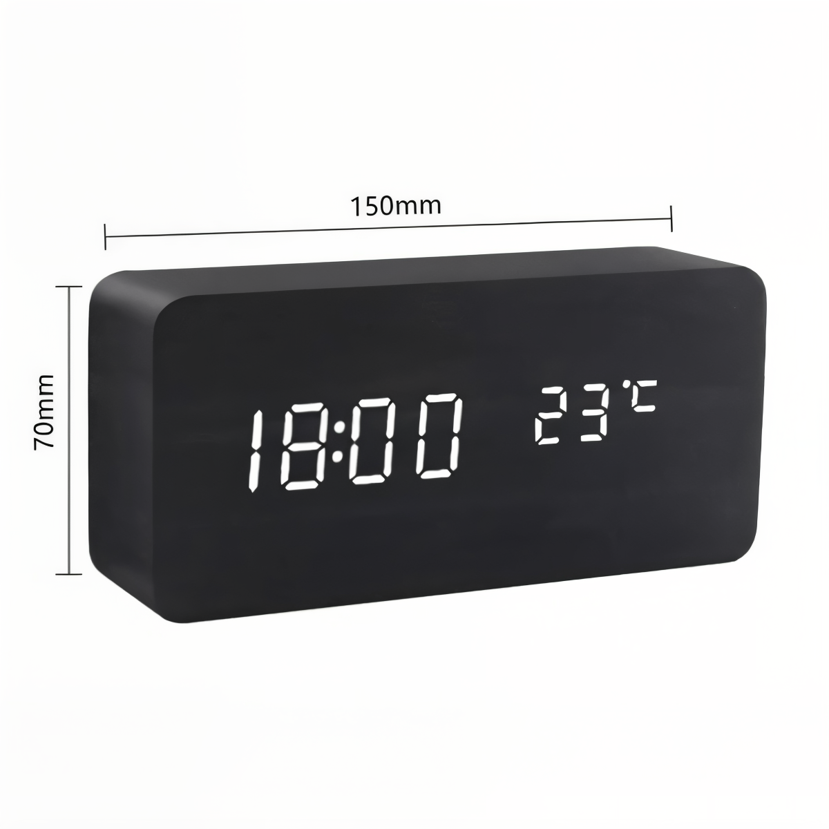 Réveil LED avec affichage numérique – design moderne avec température