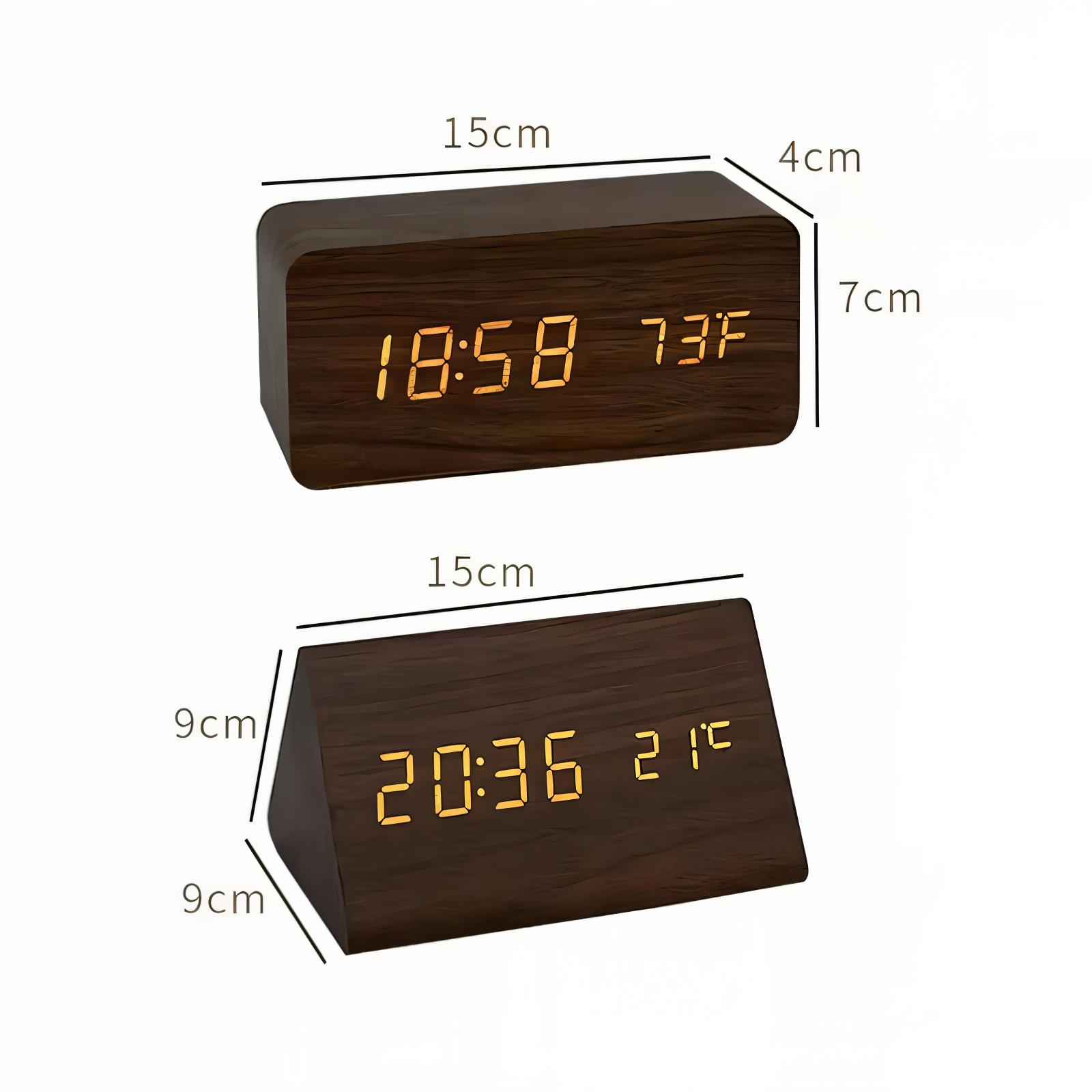 Réveil LED avec affichage numérique – design moderne avec température