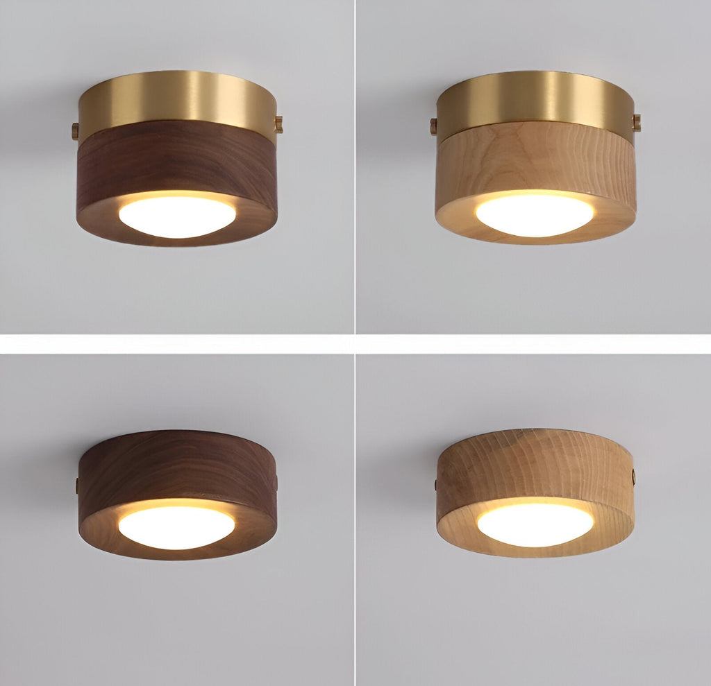 Walnora Spotlampe – LED Plafonnier en Noyer avec Design Moderne