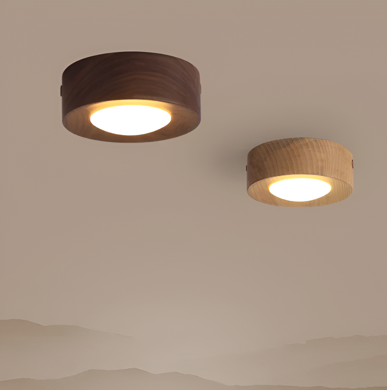Walnora Spotlampe – LED Plafonnier en Noyer avec Design Moderne