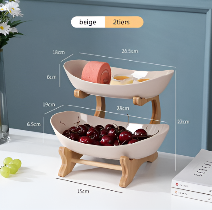 Support à fruits à 3 étages – Support moderne pour collations et fruits à plusieurs niveaux