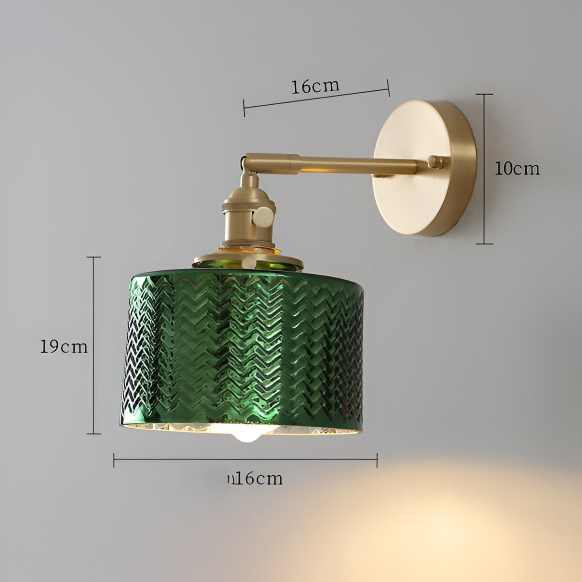 ZigLume – Applique Murale Nordique en Verre Ondulé avec Fixations en Cuivre