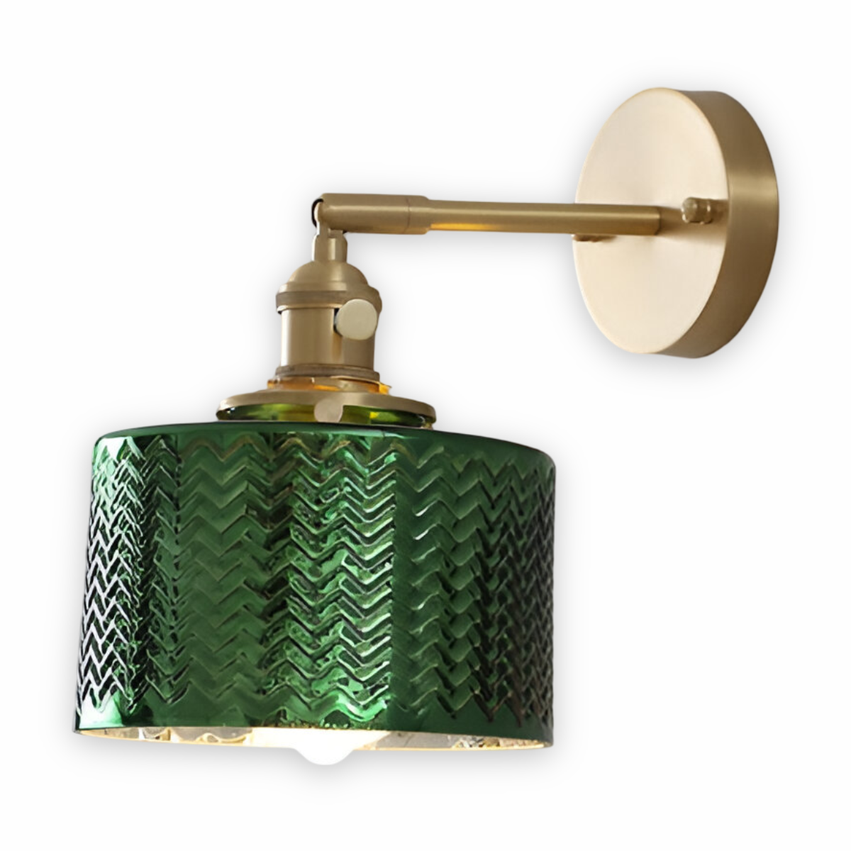 ZigLume – Applique Murale Nordique en Verre Ondulé avec Fixations en Cuivre