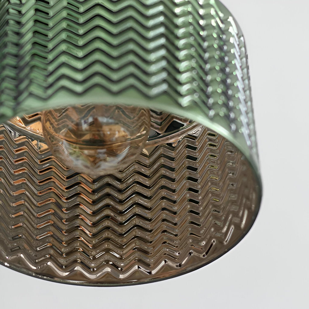 ZigLume – Applique Murale Nordique en Verre Ondulé avec Fixations en Cuivre