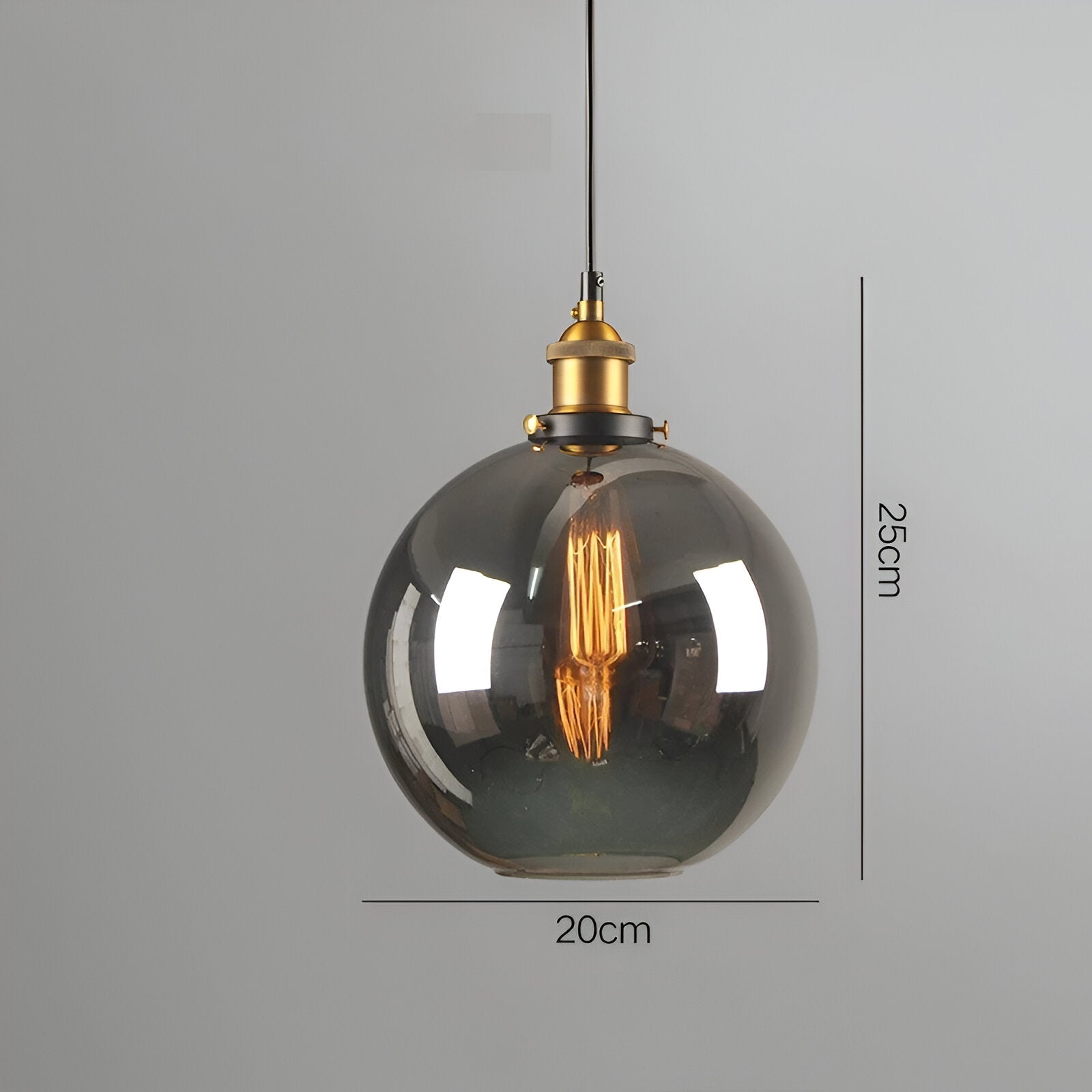 FumoLuxe Lampe de Plafond – Lampe de Plafond Vintage en Verre Fumé avec Élégance Industrielle