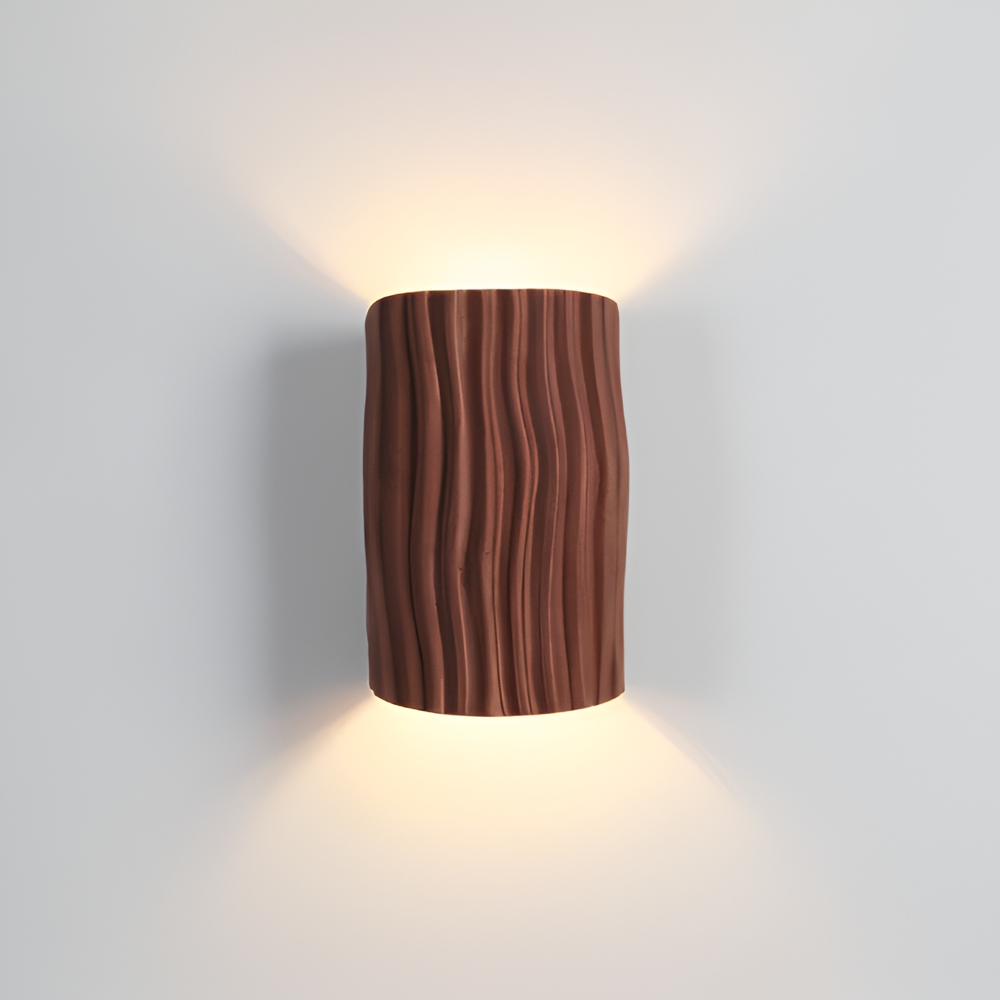Veloura – Applique Murale Plissée en Résine avec Lumière LED Orientée vers le Haut et vers le Bas