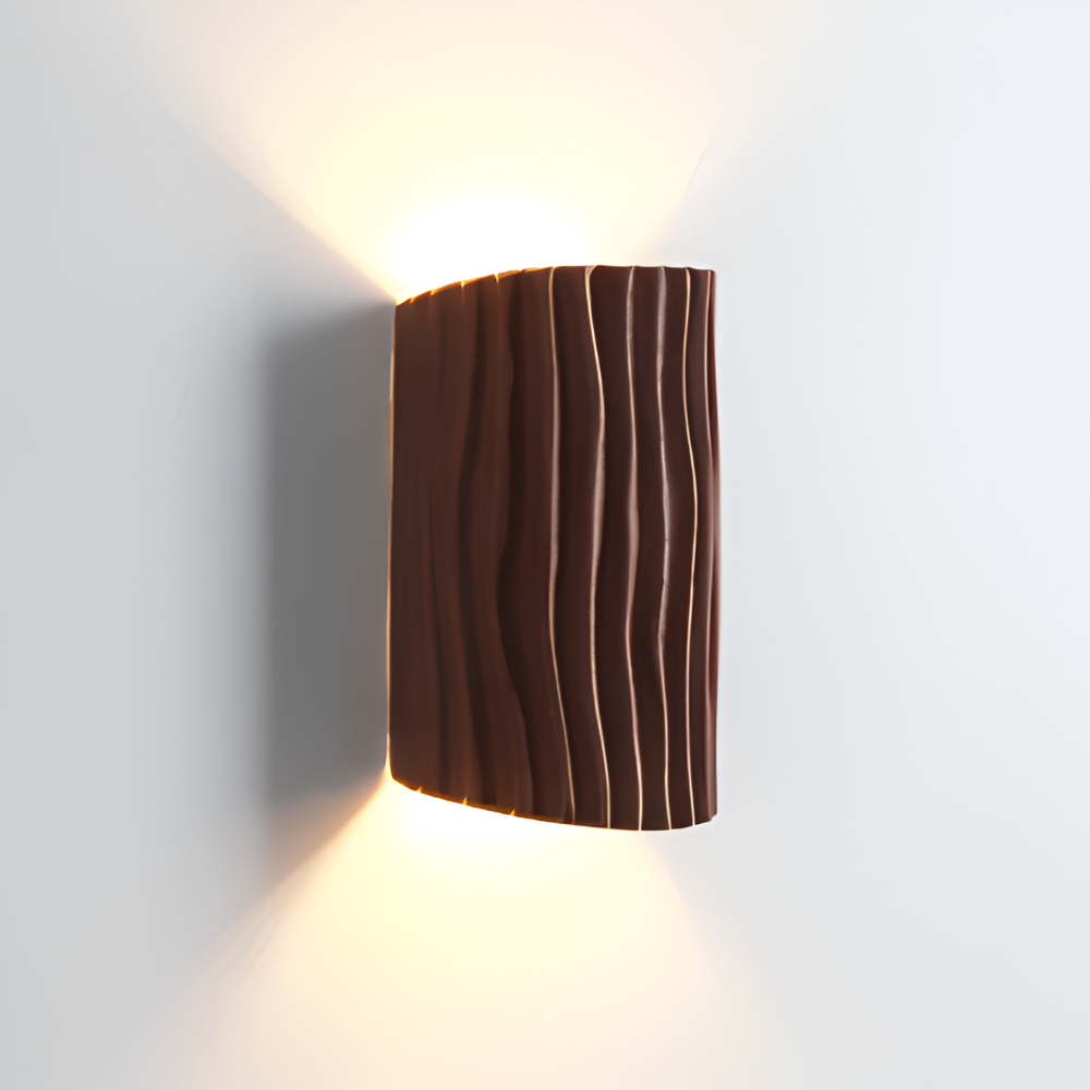 Veloura – Applique Murale Plissée en Résine avec Lumière LED Orientée vers le Haut et vers le Bas