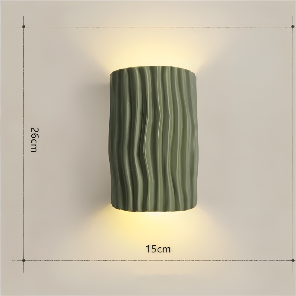 Veloura – Applique Murale Plissée en Résine avec Lumière LED Orientée vers le Haut et vers le Bas