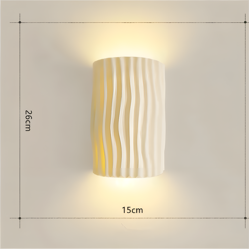 Veloura – Applique Murale Plissée en Résine avec Lumière LED Orientée vers le Haut et vers le Bas