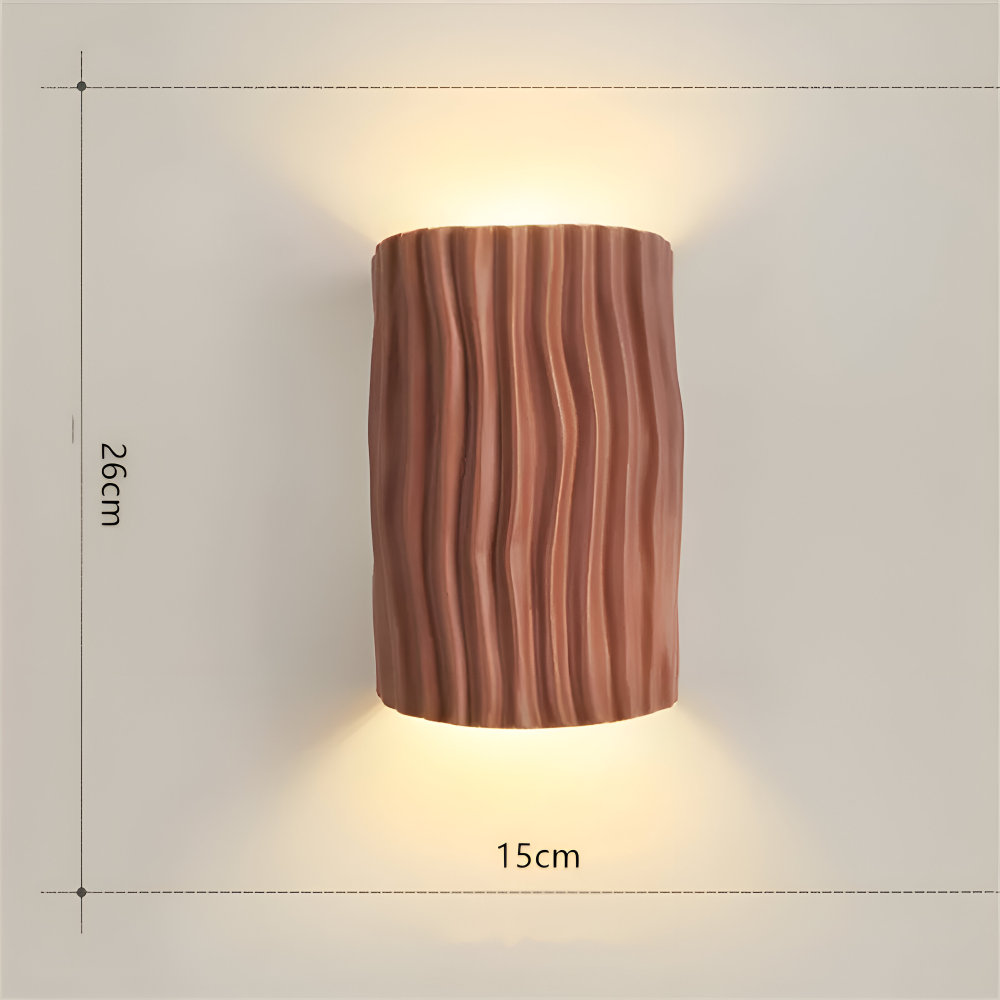 Veloura – Applique Murale Plissée en Résine avec Lumière LED Orientée vers le Haut et vers le Bas