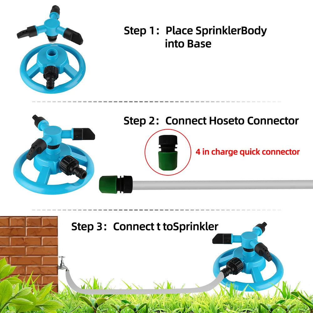TURBOBLOOM - Arroseur Rotatif 360° pour une Couverture Uniforme du Jardin