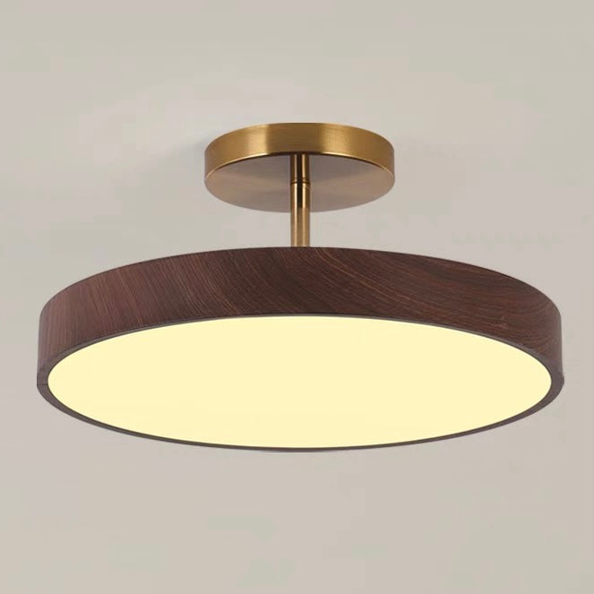 Fjell – Lampe de plafond scandinave avec effet bois et cadre doré