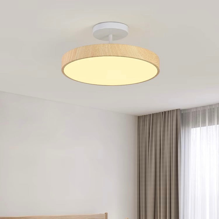 Fjell – Lampe de plafond scandinave avec effet bois et cadre doré