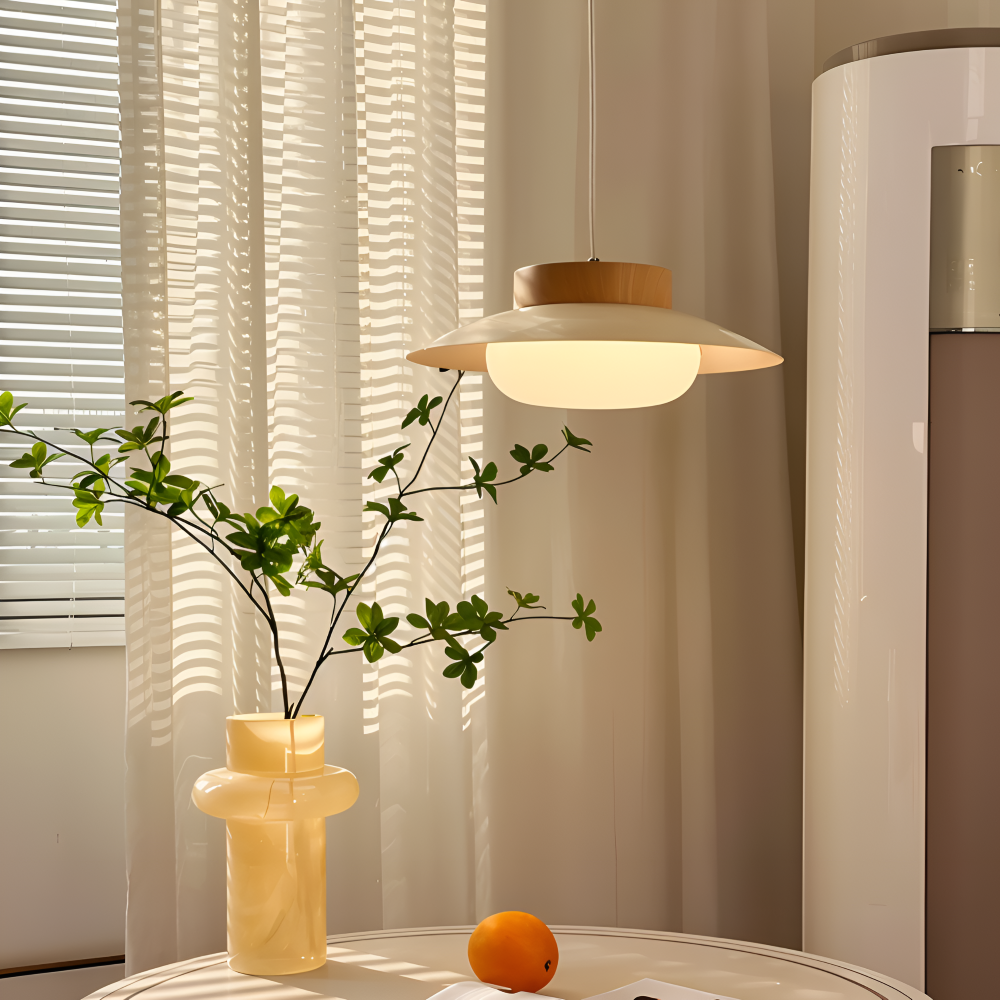 Icryl Pendellampa - Lampe Suspendue Japonaise en Forme de Bol Crème