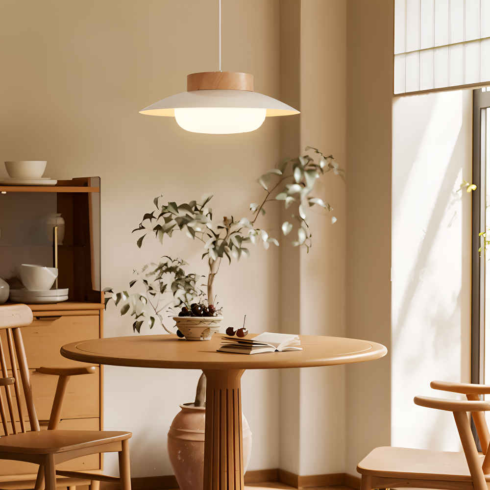 Icryl Pendellampa - Lampe Suspendue Japonaise en Forme de Bol Crème