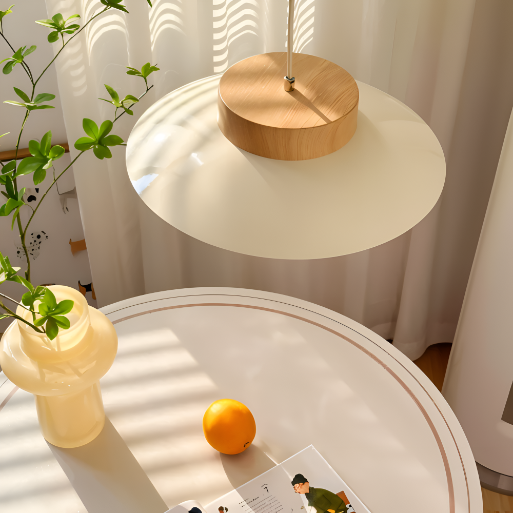 Icryl Pendellampa - Lampe Suspendue Japonaise en Forme de Bol Crème