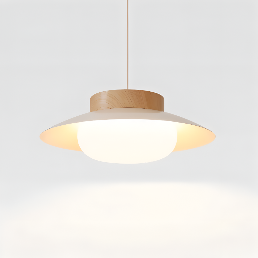 Icryl Pendellampa - Lampe Suspendue Japonaise en Forme de Bol Crème