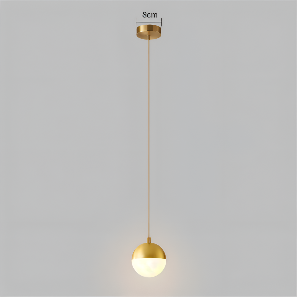 Suspension en or et noir – design élégant avec boule en cristal