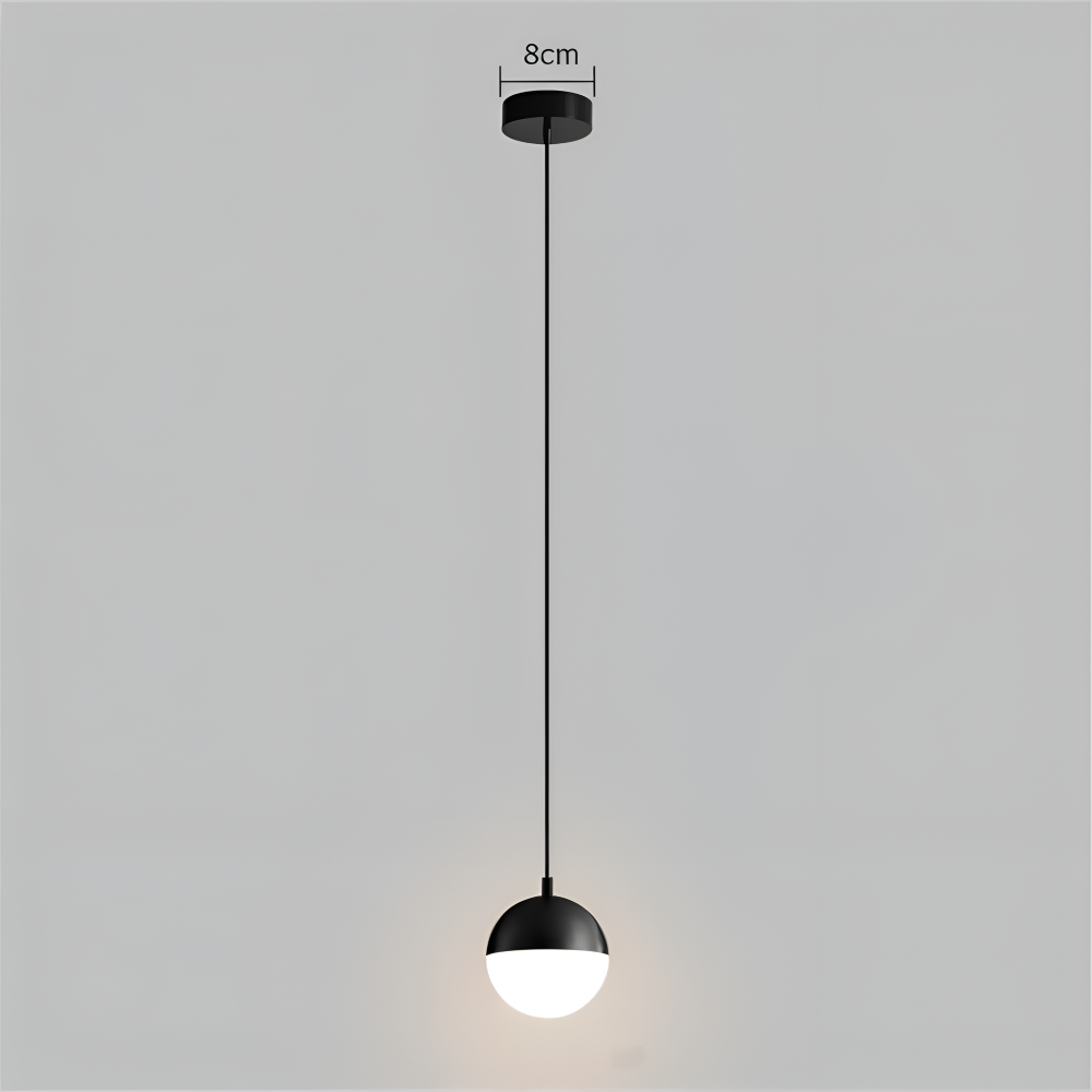 Suspension en or et noir – design élégant avec boule en cristal
