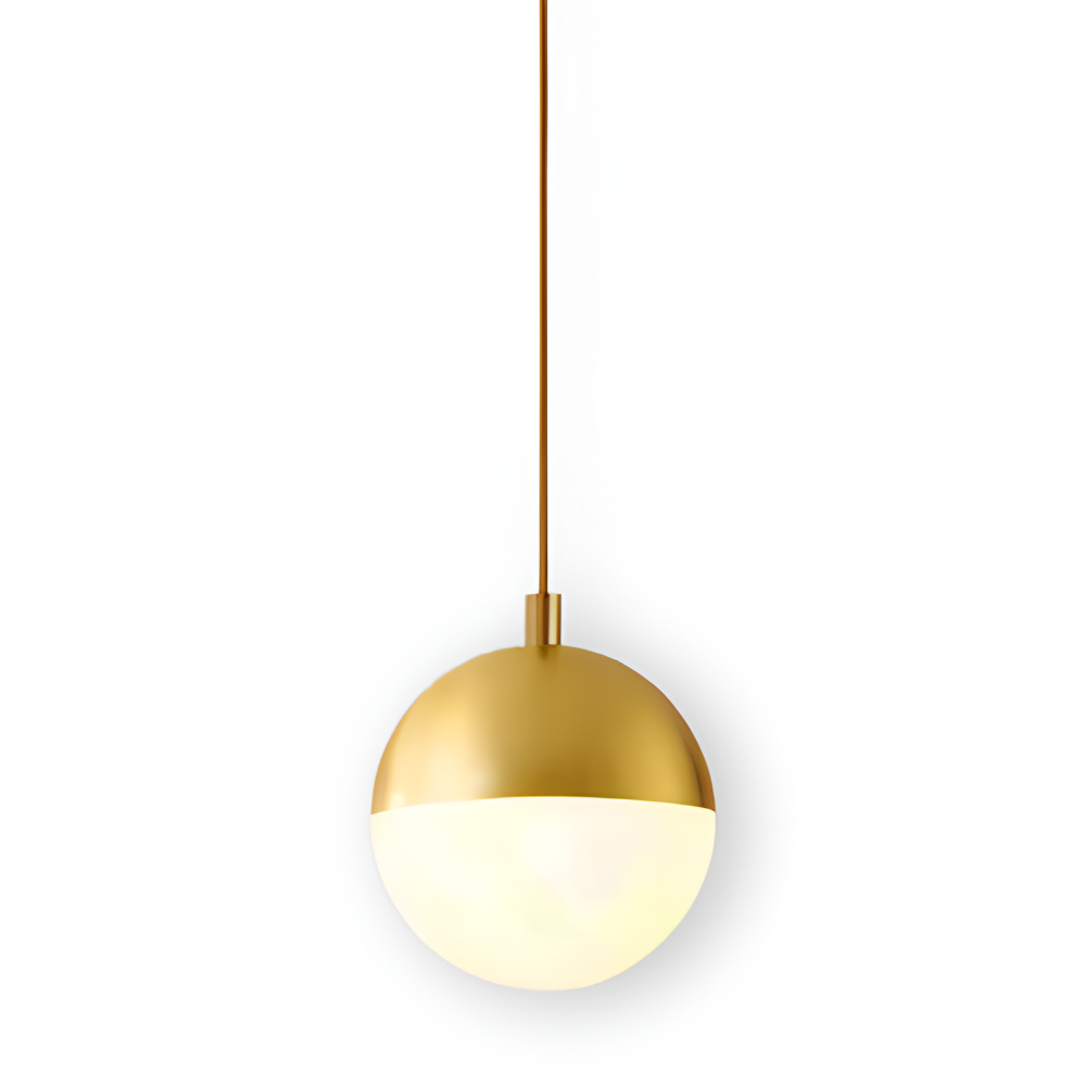 Suspension en or et noir – design élégant avec boule en cristal