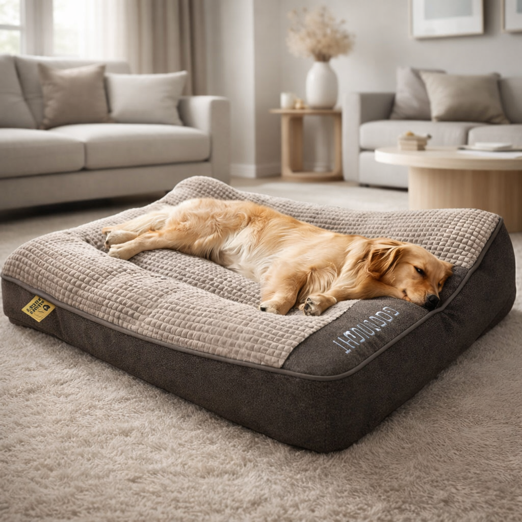 Coussin Orthopédique pour Chiens Grand – Lit pour Chiens en Mousse à Mémoire de Luxe avec Coussin