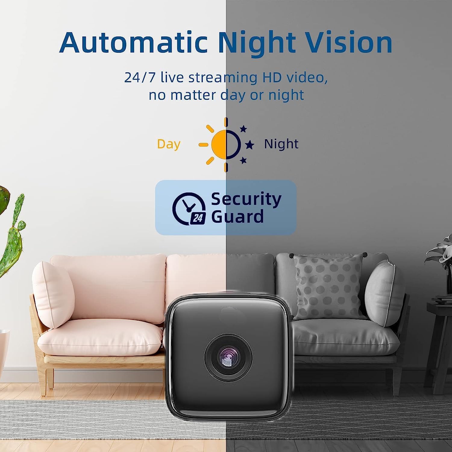 Caméra intérieure | Vision nocturne & Détection de mouvement | Accès Wi-Fi | SecureView