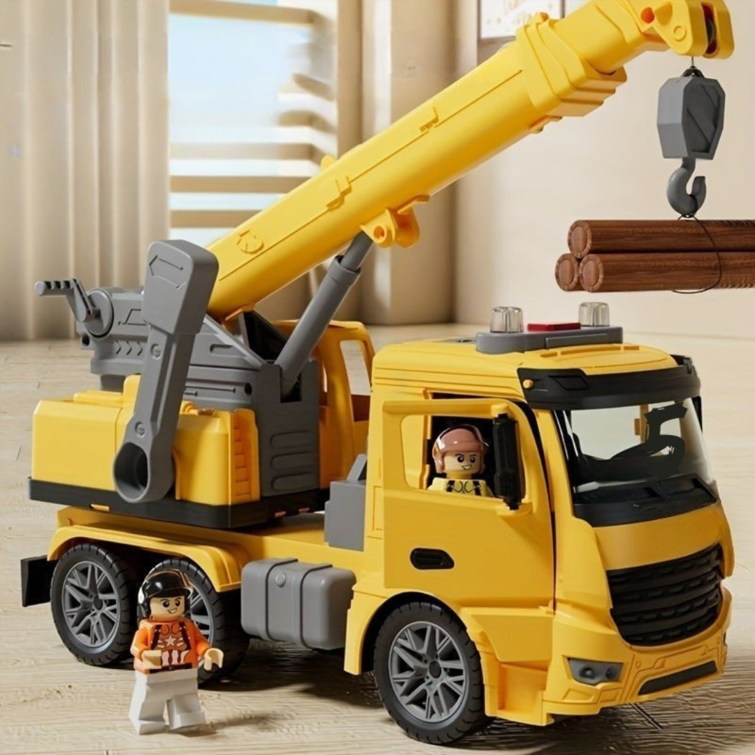 Camion Interactif avec Grue pour Enfants avec Lumières et Sons - Jouet de Motricité Sûr