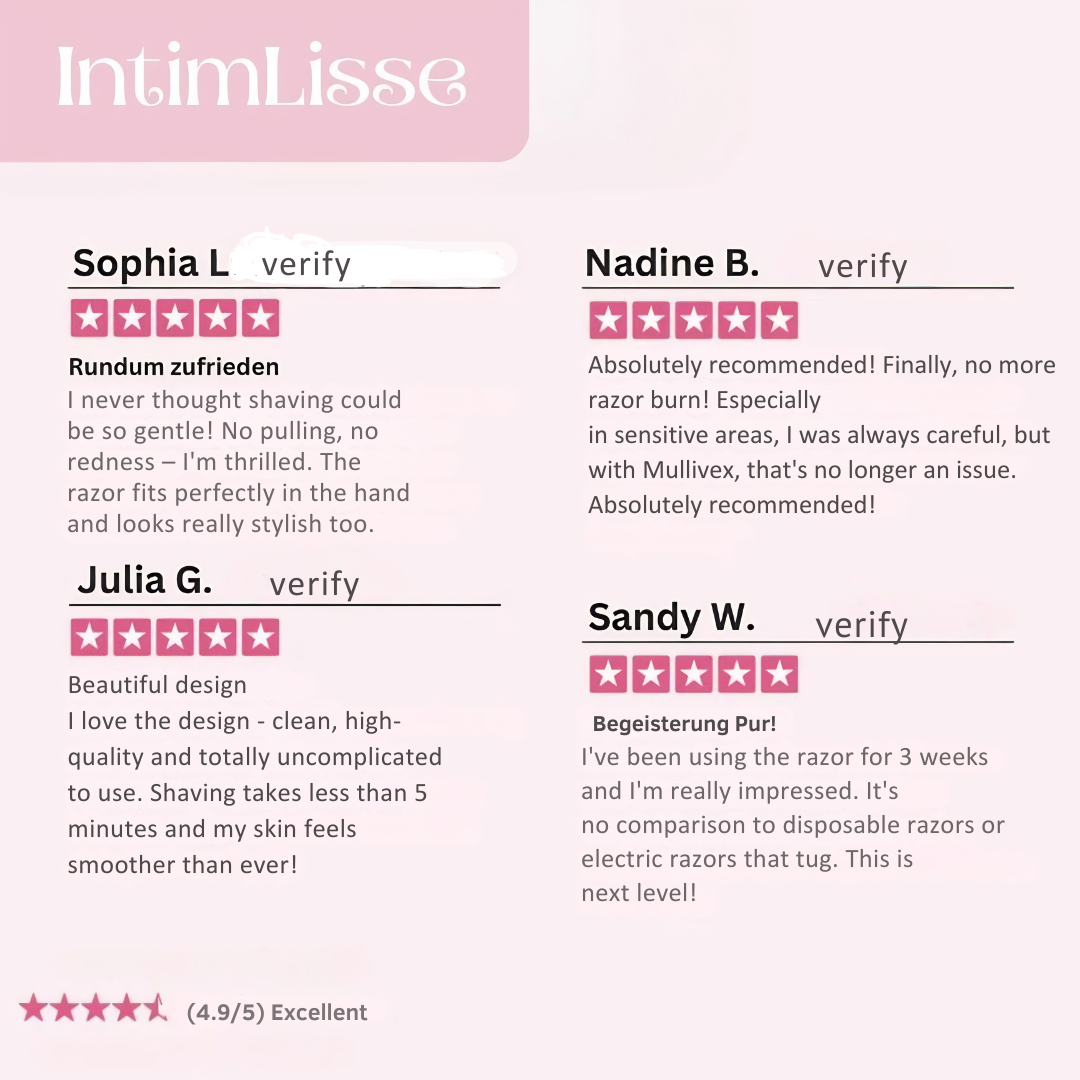 Rasoir intime | Rasoir électrique sans fil | Rasage doux humide et sec | IntimLisse