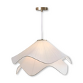 Lampe suspendue Japandi en tissu en forme de fleur