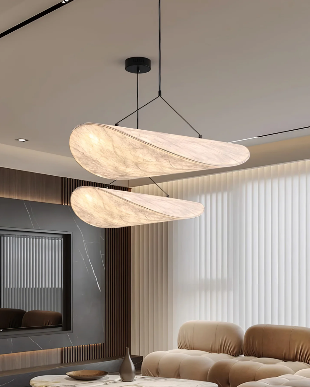 Lampe Japandi Subtile avec Effet d'Éclipse Lumineuse