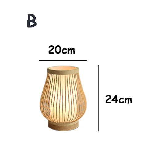 Lampe de table en bambou et bois – design japonais pour un éclairage apaisant