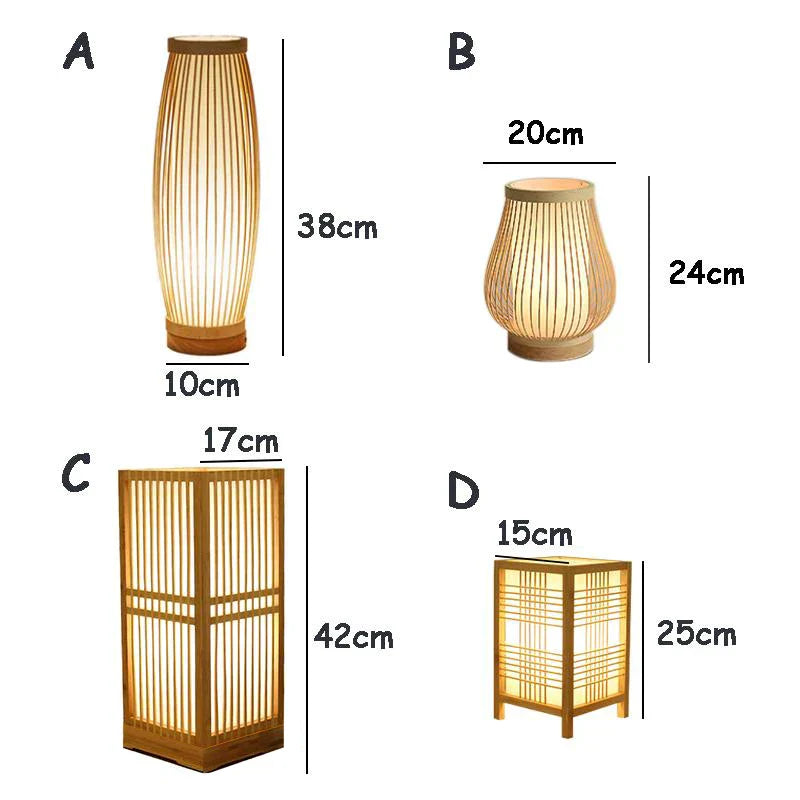 Lampe de table en bambou et bois – design japonais pour un éclairage apaisant