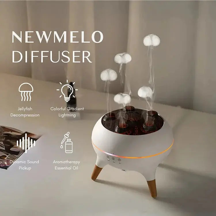 Jellyfel™ | Diffuseur de Brume Méduse — Aromathérapie avec effets lumineux colorés