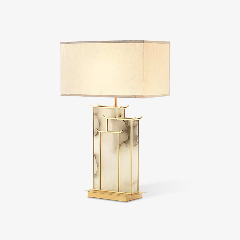 Lampe de table avec abat-jour rectangulaire et structure en cadre
