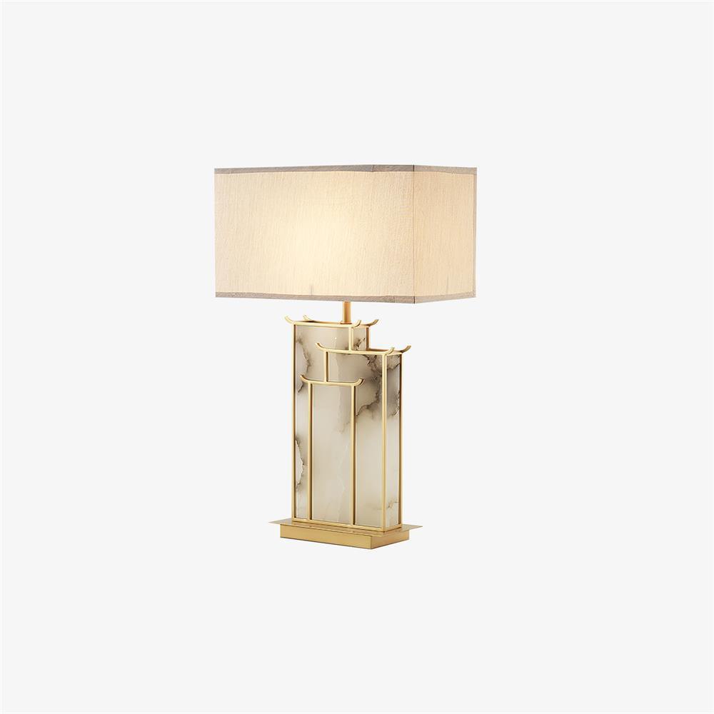 Lampe de table avec abat-jour rectangulaire et structure en cadre