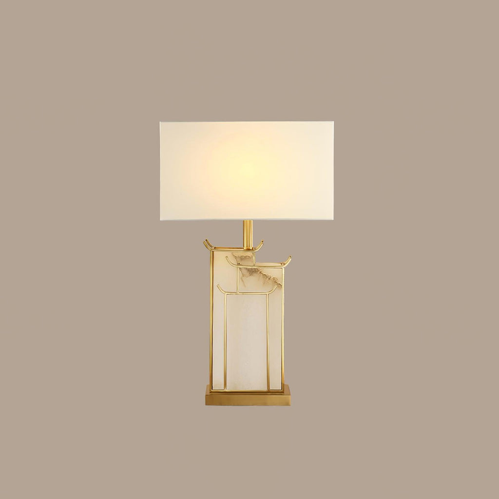 Lampe de table avec abat-jour rectangulaire et structure en cadre