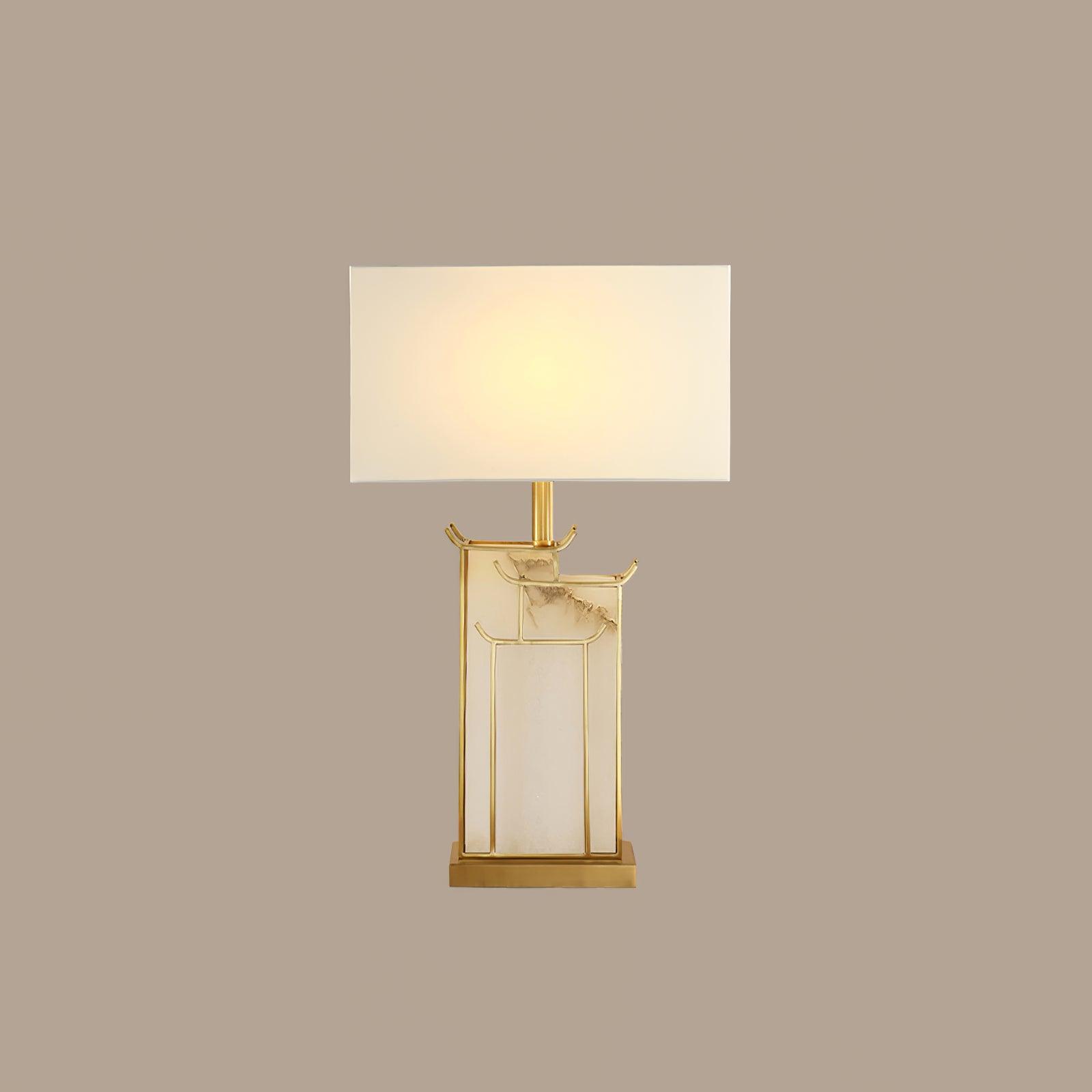 Lampe de table avec abat-jour rectangulaire et structure en cadre