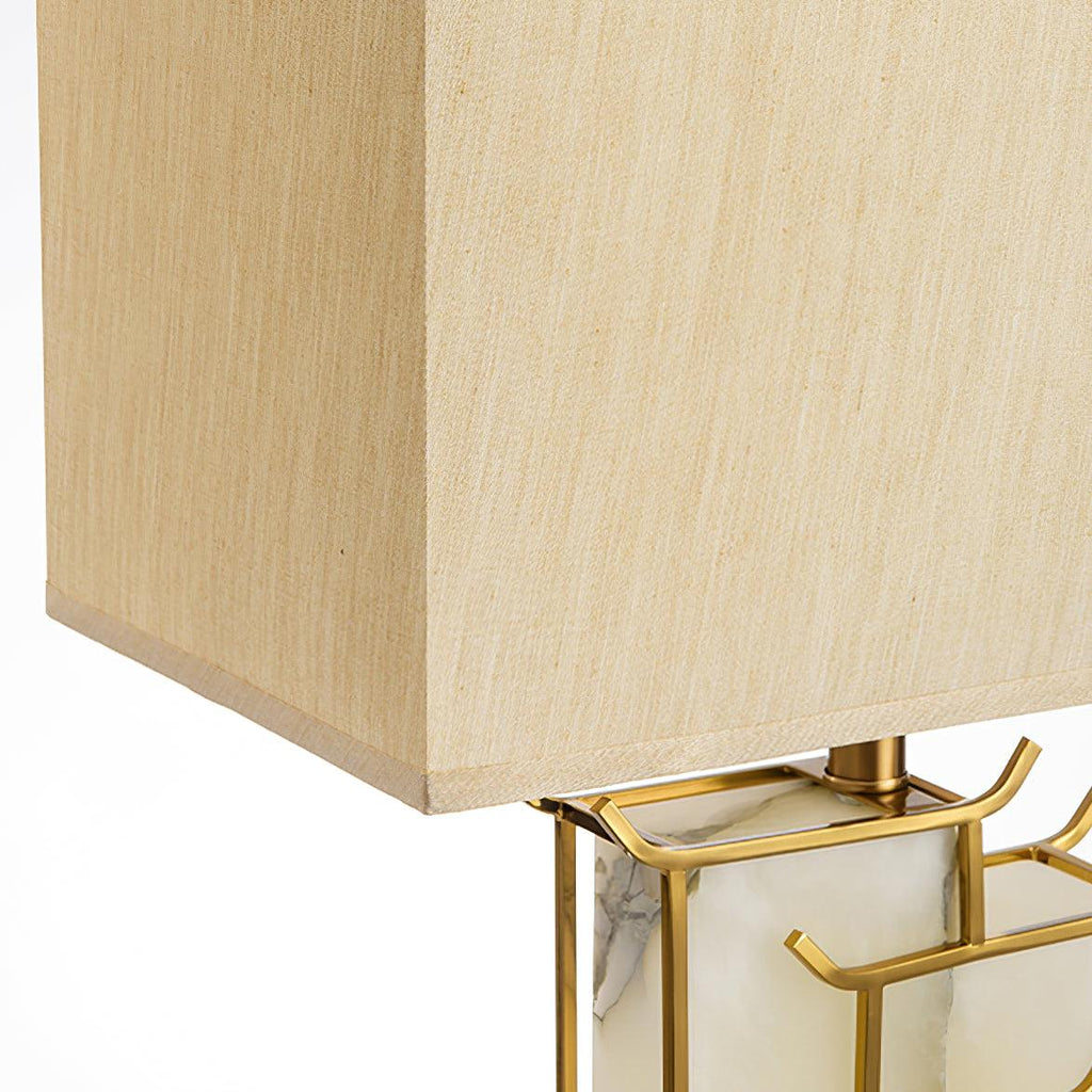 Lampe de table avec abat-jour rectangulaire et structure en cadre