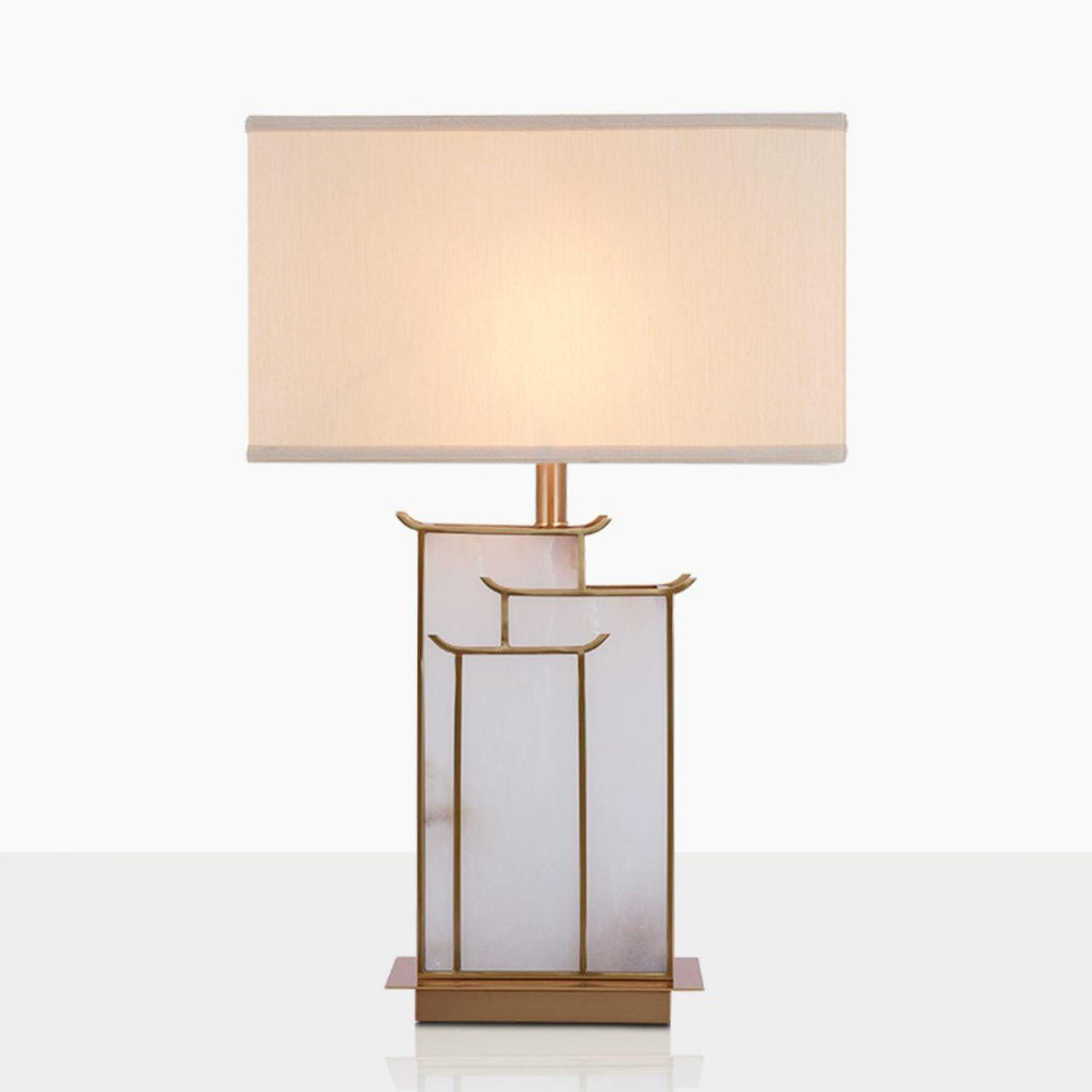 Lampe de table avec abat-jour rectangulaire et structure en cadre