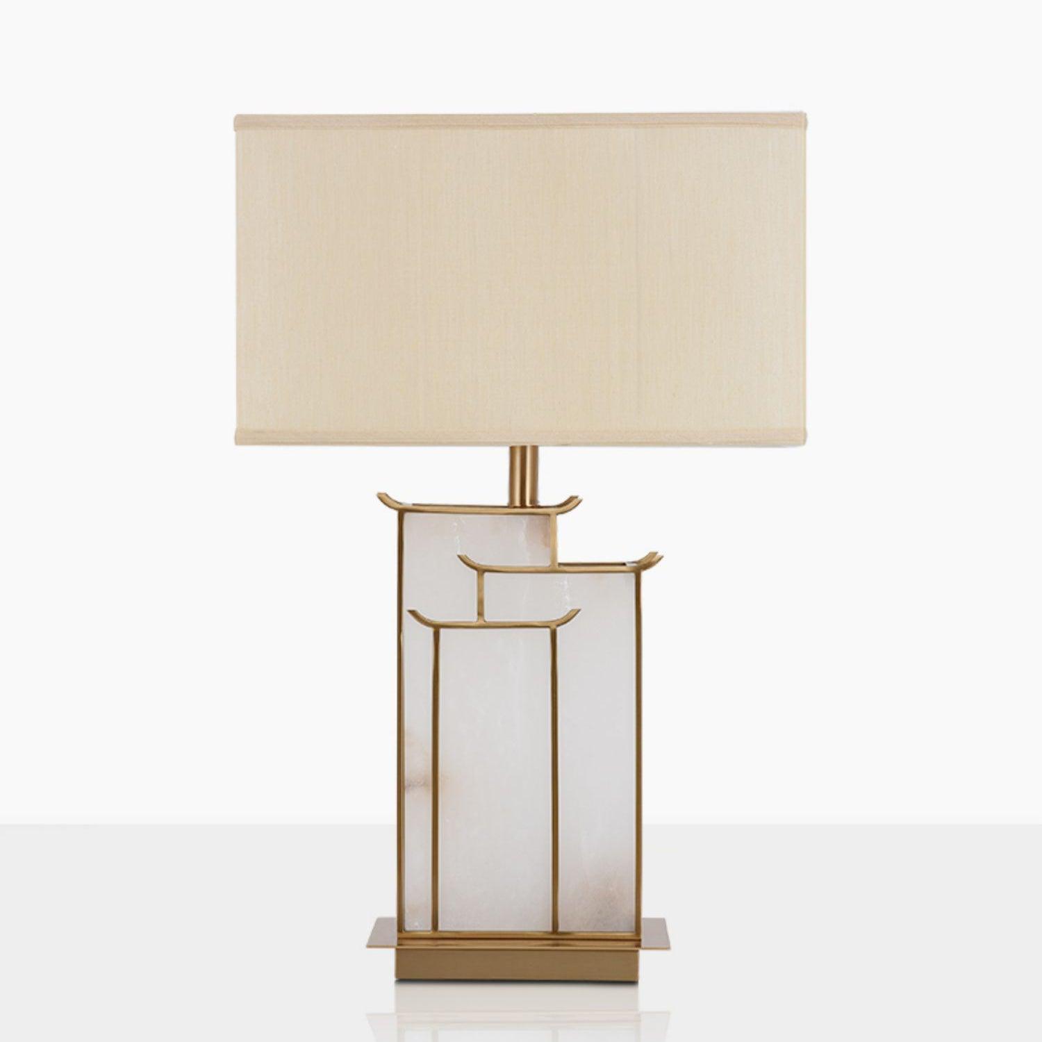 Lampe de table avec abat-jour rectangulaire et structure en cadre
