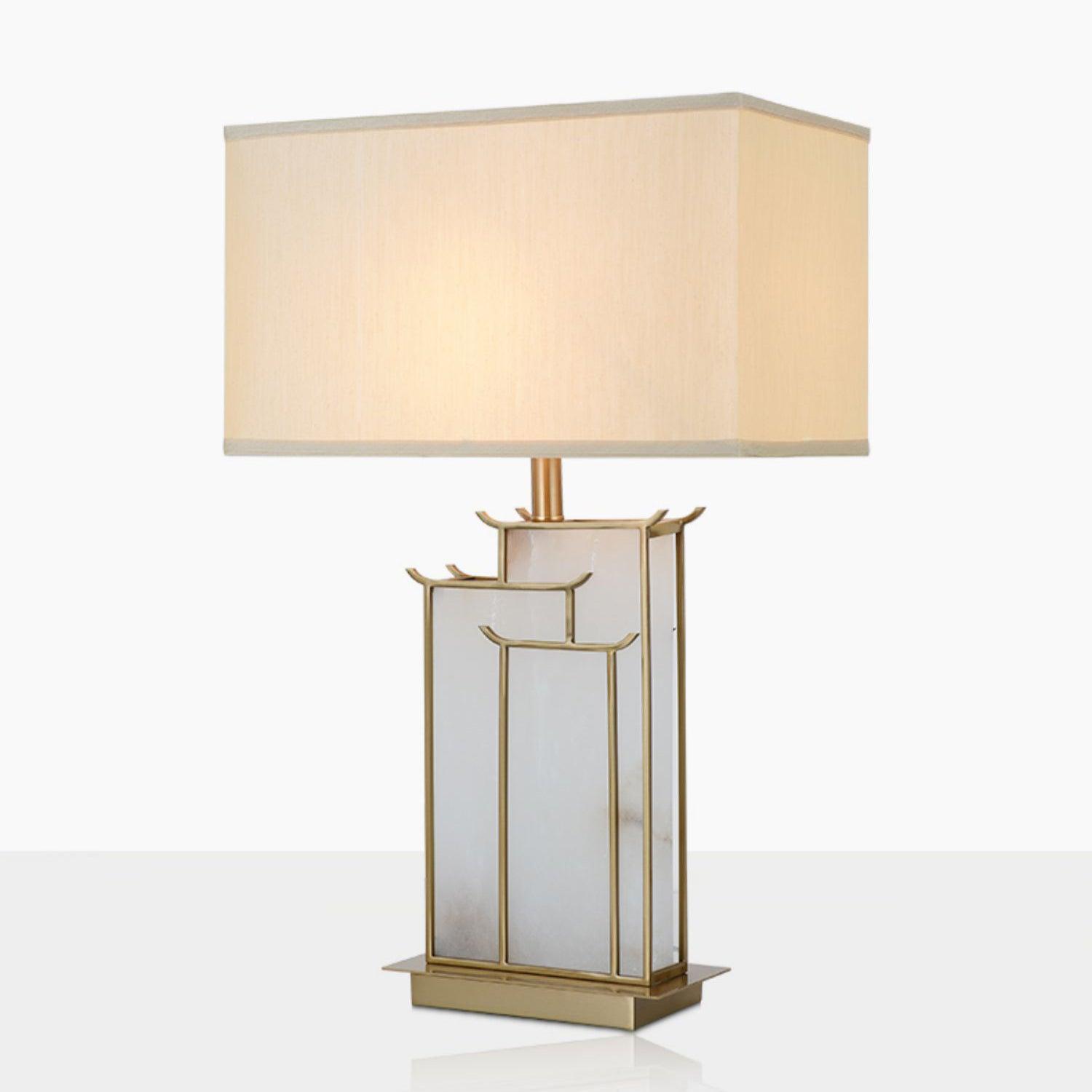 Lampe de table avec abat-jour rectangulaire et structure en cadre